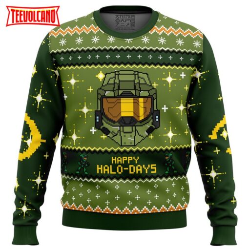 Happy Halo-days Halo Ugly Christmas Sweater Funny