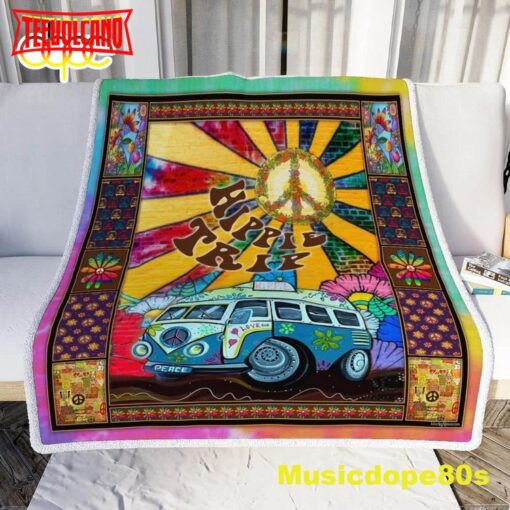 Happy Hippie Road Trip Halloween Sofa Fleece Throw Blanket  Halloween Gifts