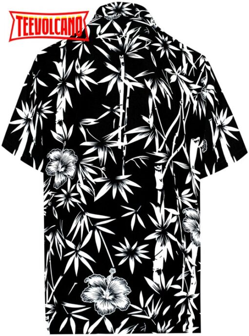 Hawaii shirt Button Down Short Sleeve Beach Shirt Men Aloha Pocket shirt Halloween Black