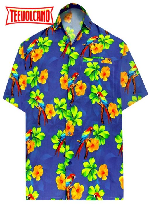 Hawaii summer shirt Casual Button Down Short Sleeve Beach Shirt Men Aloha Pocket shirt