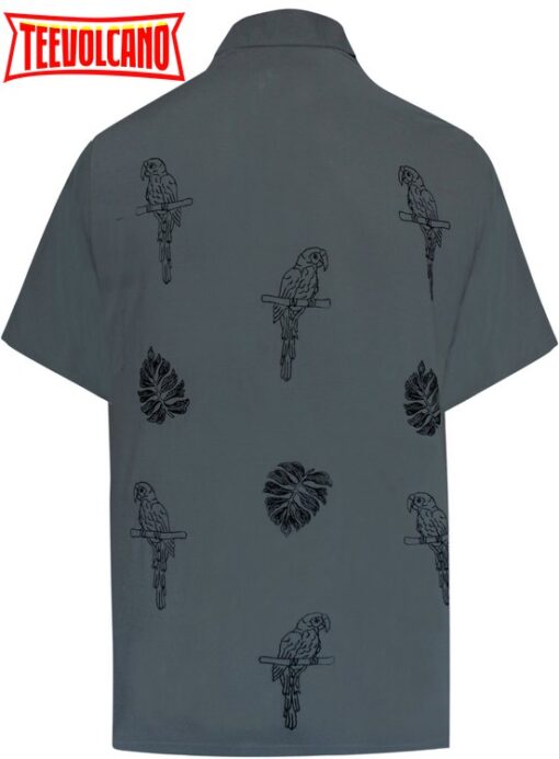 Hawaiian casual Aloha Button Down Short Sleeve shirt Grey