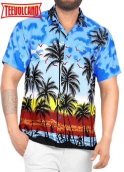 Hawaiian Shirt Aloha Tropical Beach front Pocket Short sleeve