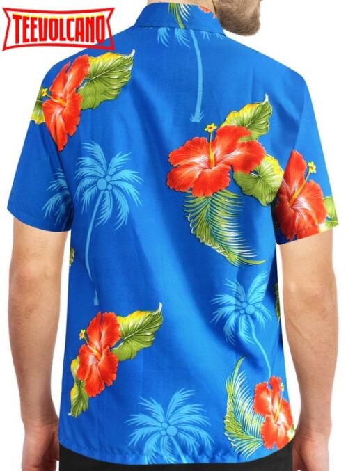 Hawaiian Shirt Aloha Tropical Beach front Short sleeve Regular fit Blue