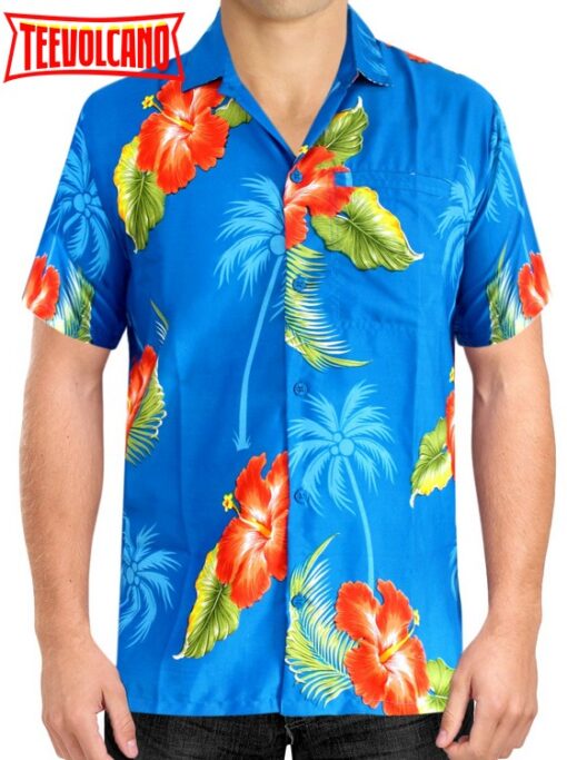 Hawaiian Shirt Aloha Tropical Beach front Short sleeve Regular fit Blue