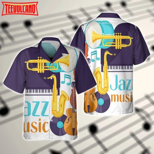 Hawaiian Shirts For Men And Women, Jazz Music Saxophone Hawaii Shirts