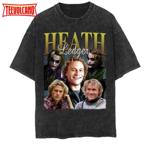 Heath Ledger Vintage Washed T-Shirt,Actor Homage Graphic T Shirt