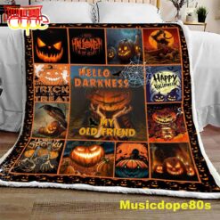 Hello Darkness Pumpkin Halloween Sofa Fleece Throw Blanket