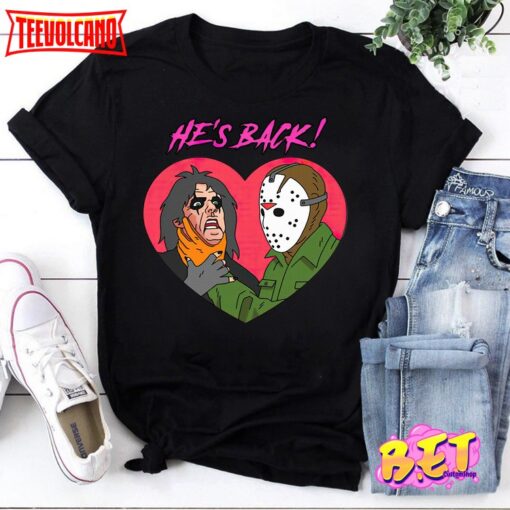 He’s Back Alice Cooper Sheryl Goddard Jason Voorhees T-Shirt