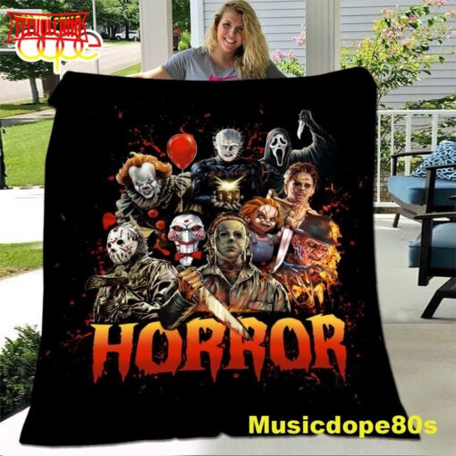 Horror Movie Halloween Characters Fleece Blanket