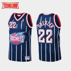 Houston Rockets Clyde Drexler Navy Throwback Jersey