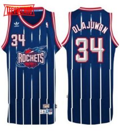 Houston Rockets Hakeem Olajuwon Navy Throwback Jersey