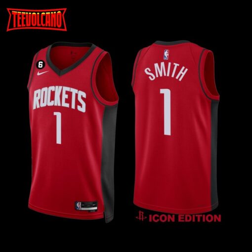 Houston Rockets Jabari Smith 2022-23 Icon Edition NO.6 Patch Jersey Red