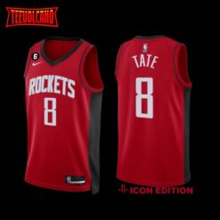 Houston Rockets Jae’Sean Tate 2022-23 Icon Edition NO.6 Patch Jersey Red