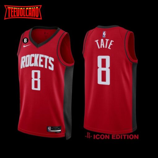 Houston Rockets Jae’Sean Tate 2022-23 Icon Edition NO.6 Patch Jersey Red