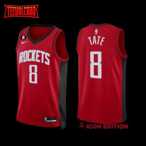 Houston Rockets Jae’Sean Tate 2022-23 Icon Edition NO.6 Patch Jersey Red