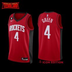 Houston Rockets Jalen Green 2022-23 Icon Edition NO.6 Patch Jersey Red