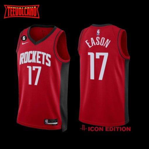 Houston Rockets Tari Eason 2022-23 Icon Edition NO.6 Patch Jersey Red