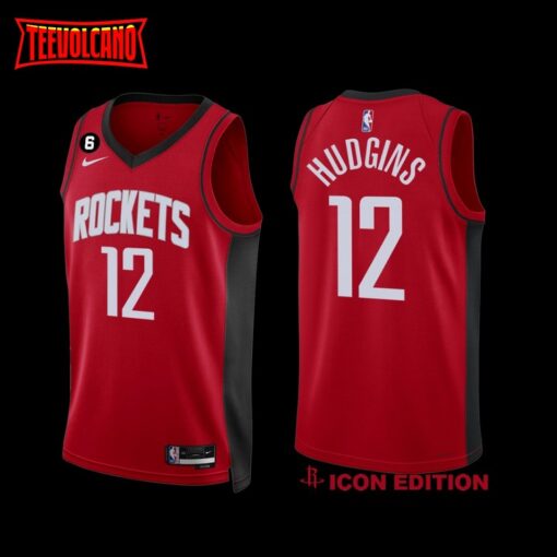 Houston Rockets Trevor Hudgins 2022-23 Icon Edition Jersey Red