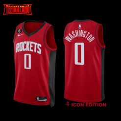 Houston Rockets TyTy Washington 2022-23 Icon Edition NO.6 Patch Jersey Red