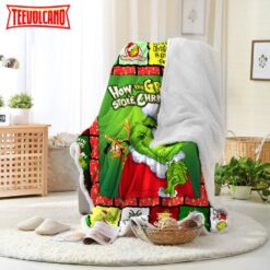 How The Grinch Stole Christmas Grinch Face Throw Blanket Fleece Sherpa Blanket Christmas