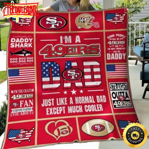 I Am 49ers Dad Football Christmas Blanket