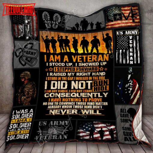 I Amveteran, U.S. Army 3D Quilt Blanket