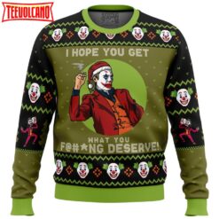 I Hope You Get What You Deserve Joker DC Comics Ugly Christmas Sweater