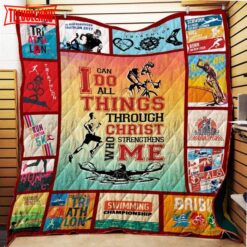 I Love Triathlon Customize 3D Customized Quilt Blanket