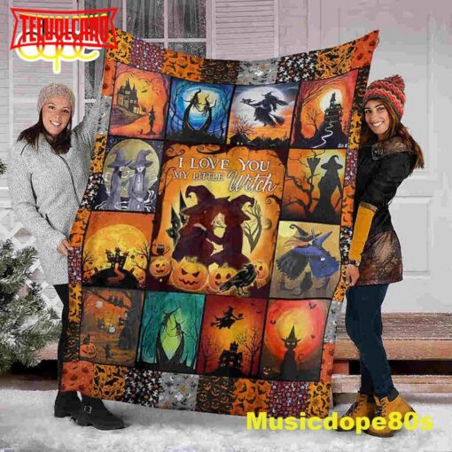 I Love You My Little Witch Halloween Sofa Fleece Throw Blanket  Halloween Gifts