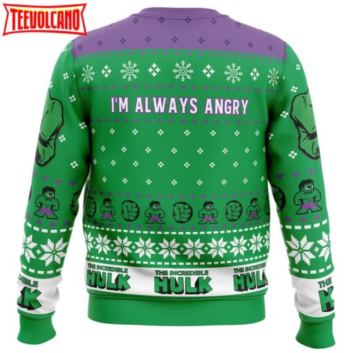 I’m Always Angry The Incredible Hulk Marvel Ugly Christmas Sweater