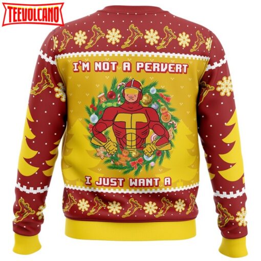 I’m not a pervert Turbo Man Ugly Christmas Sweater