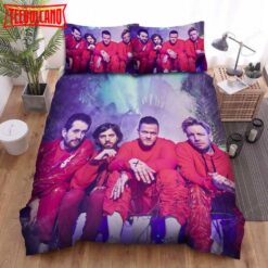 Imagine Dragons Members In Red Bed Sheets Spread Duvet Cover Bedding Sets