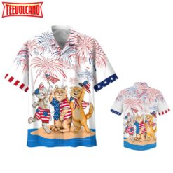 Independence Day Is Coming, Cat Aloha Beach Shirt, Cat Patriotic American Hawaii Shirt