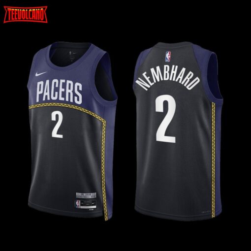 Indiana Pacers Andrew Nembhard 2022-23 City Edition Jersey Black Navy