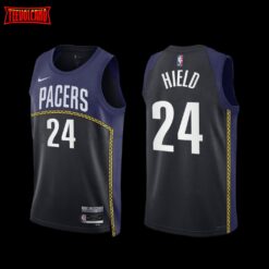 Indiana Pacers Buddy Hield 2022-23 City Edition Jersey Black Navy