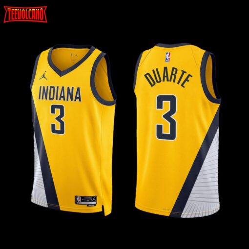 Indiana Pacers Chris Duarte 2022-23 Statement Edition Jersey Yellow