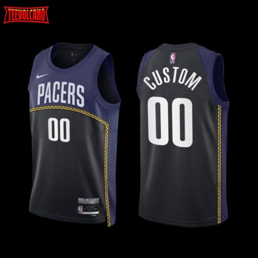 Indiana Pacers Custom 2022-23 City Edition Jersey Black Navy