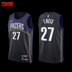 Indiana Pacers Daniel Theis 2022-23 City Edition Jersey Black Navy