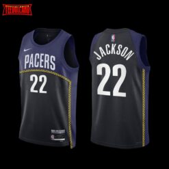 Indiana Pacers Isaiah Jackson 2022-23 City Edition Jersey Black Navy