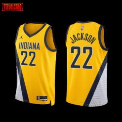 Indiana Pacers Isaiah Jackson 2022-23 Statement Edition Jersey Yellow