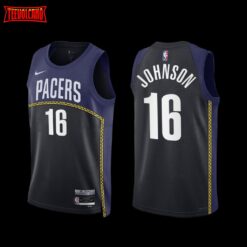 Indiana Pacers James Johnson 2022-23 City Edition Jersey Black Navy