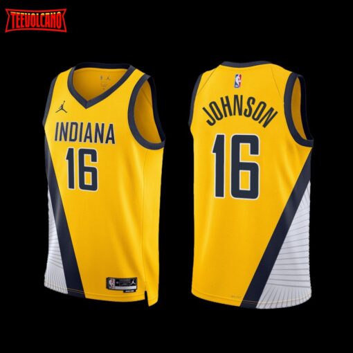 Indiana Pacers James Johnson 2022-23 Statement Edition Jersey Yellow