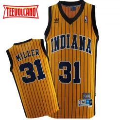 Indiana Pacers Reggie Miller Yellow Throwback Jersey