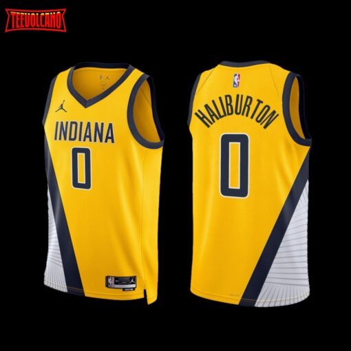 Indiana Pacers Tyrese Haliburton 2022-23 Statement Edition Jersey Yellow