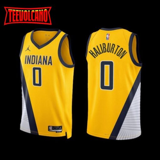 Indiana Pacers Tyrese Haliburton 2022-23 Statement Edition Jersey Yellow