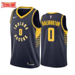 Indiana Pacers Tyrese Haliburton Navy Icon Jersey