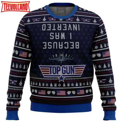 Inverted Top Gun Ugly Christmas Sweater