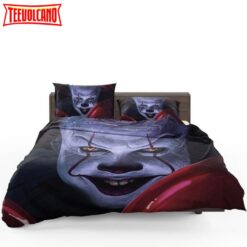 IT Movie Creepy Pennywise Scary Clown Duvet Cover Bedding Set