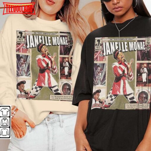 Janelle Monae Merch Book Art Dirty Computer Album World Tour T Shirt