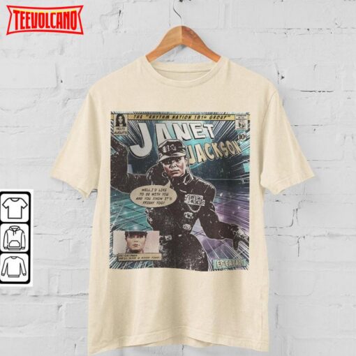 Janet Jackson Comic Merch Book Art Rhythm Nation 1814 Album T Shirt